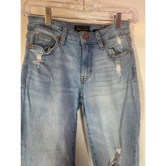 Kendall & Kylie Women's Blue Size 1/25 Skinny Distressed 5 Pocket Jeans - Picture 2 of 10